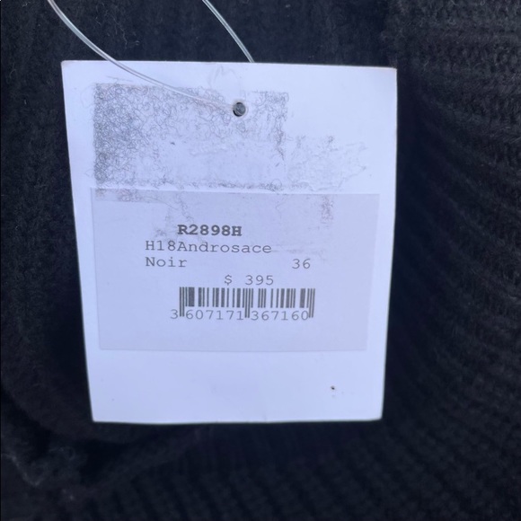 NWT Sandro Androsace Ribbed Wool Puff Sleeve Sweater Dress In Black - Picture 5 of 6